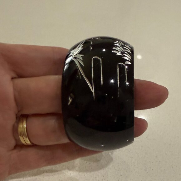 Metallic Cuff Bracelet with Asian Theme - Picture 5 of 5